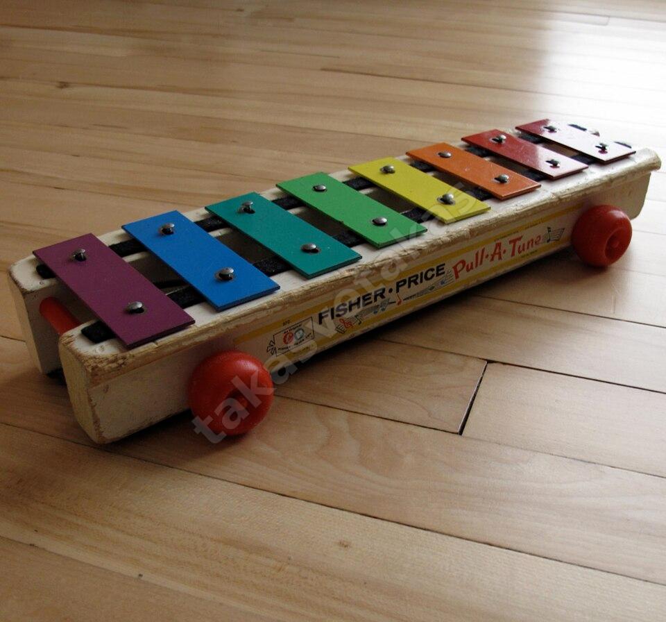 Vintage Fisher-Price Pull-A-Tune çekme ksilofon